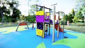 multijuegos con columpio infantil